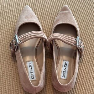 Steve Madden Blush Pink Flats with Buckle Detail